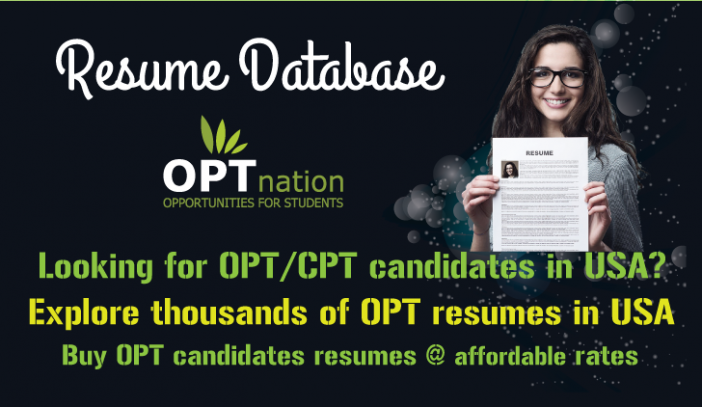 Best Database of OPT Resumes in USA OPT Resume Database